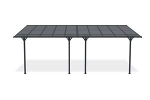 Fali Autóbeálló / Pergola 18m² KLEO 6x3m Alumínium Szürke 2