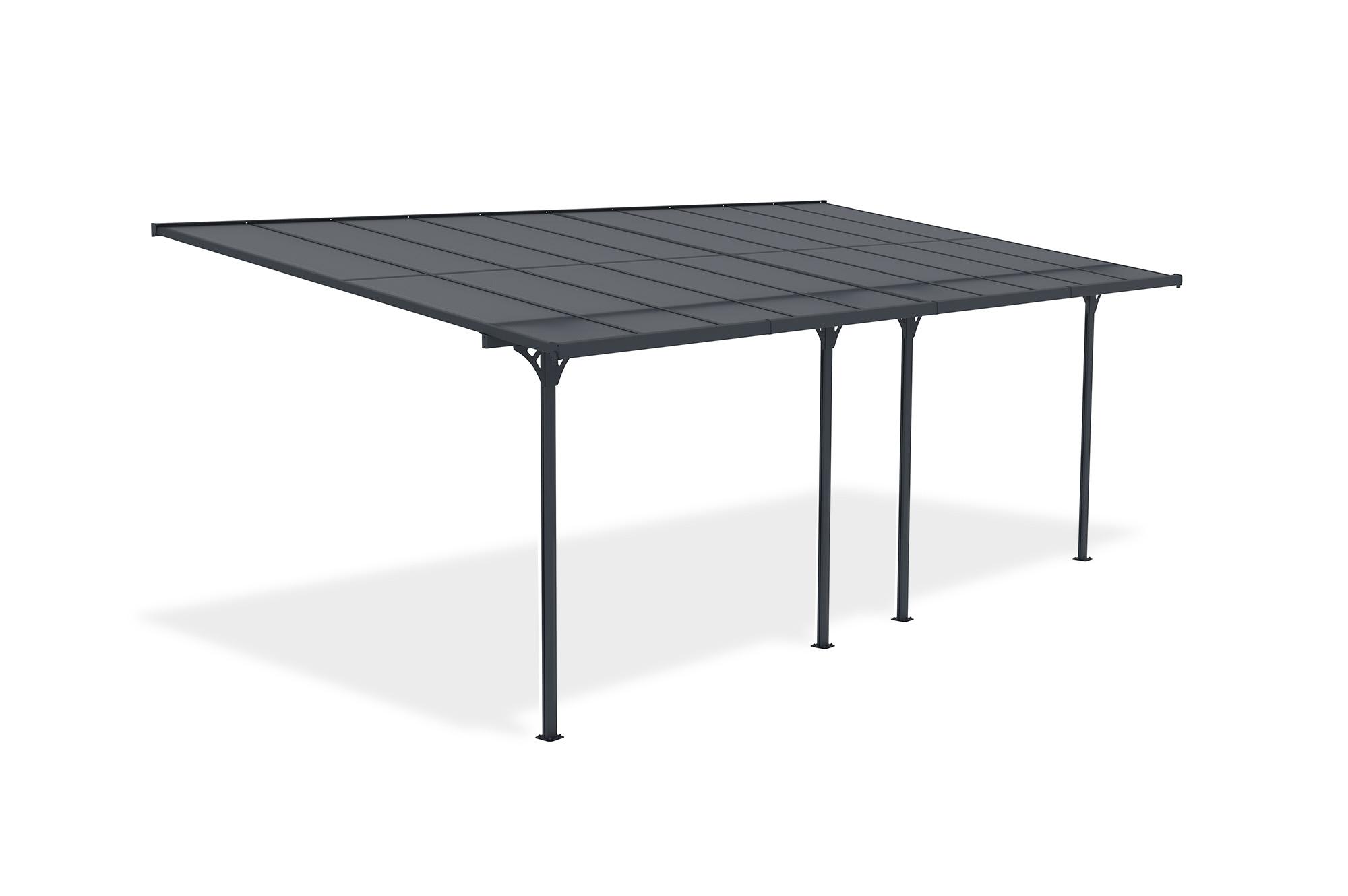 Fali Autóbeálló / Pergola 18m² KLEO 6x3m Alumínium Szürke 3