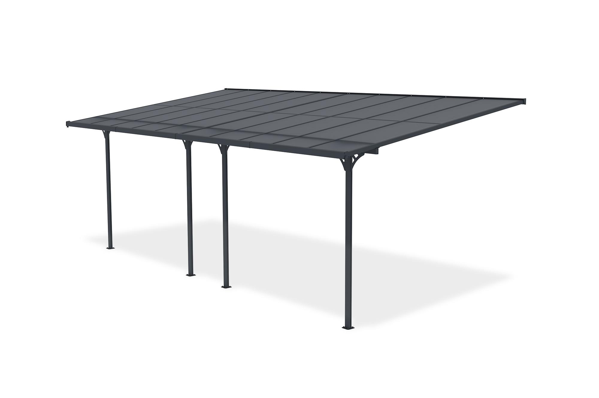 Fali Autóbeálló / Pergola 18m² KLEO 6x3m Alumínium Szürke 4