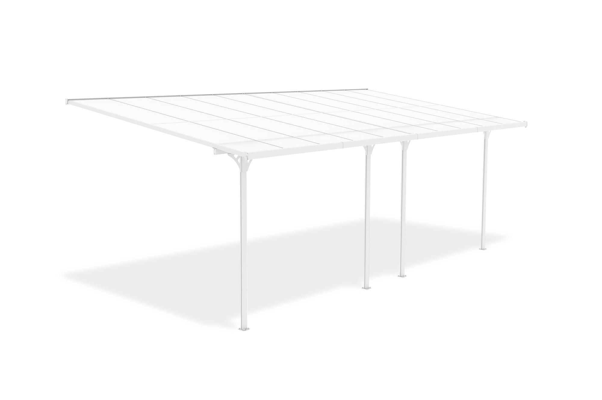 Pristavaná pergola/prístrešok na auto 18m² KLEO 600L300 hliník Biela 3