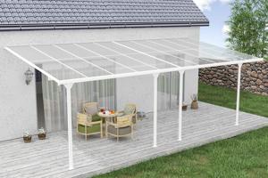 Pristavaná pergola/prístrešok na auto 18m² KLEO 600L300 hliník Biela 5