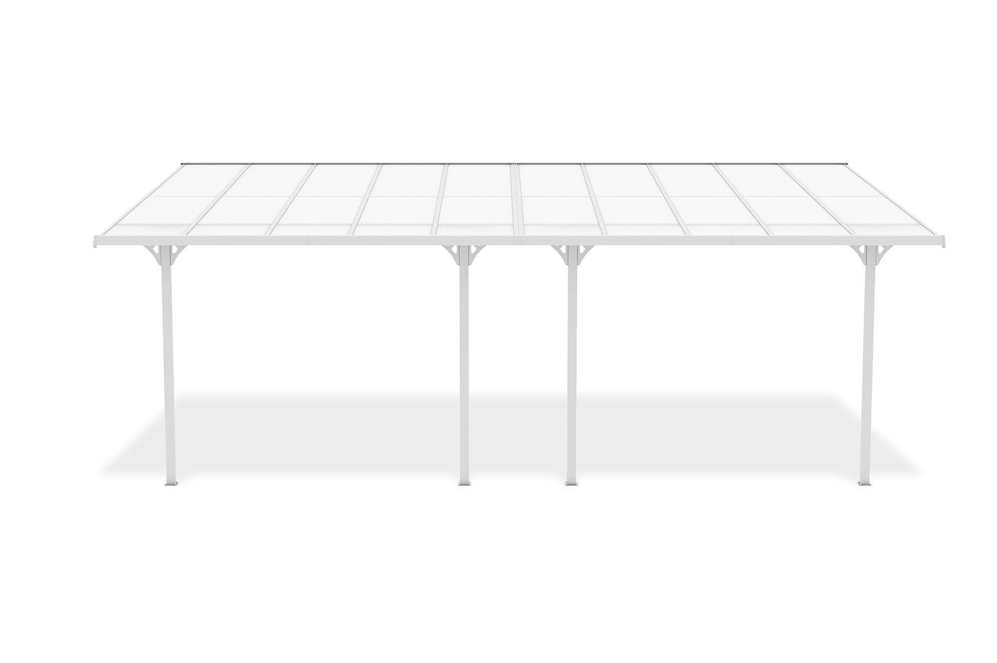 Pristavaná pergola/prístrešok na auto 18m² KLEO 600L300 hliník Biela 2