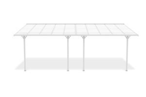 Pristavaná pergola/prístrešok na auto 18m² KLEO 600L300 hliník Biela 2