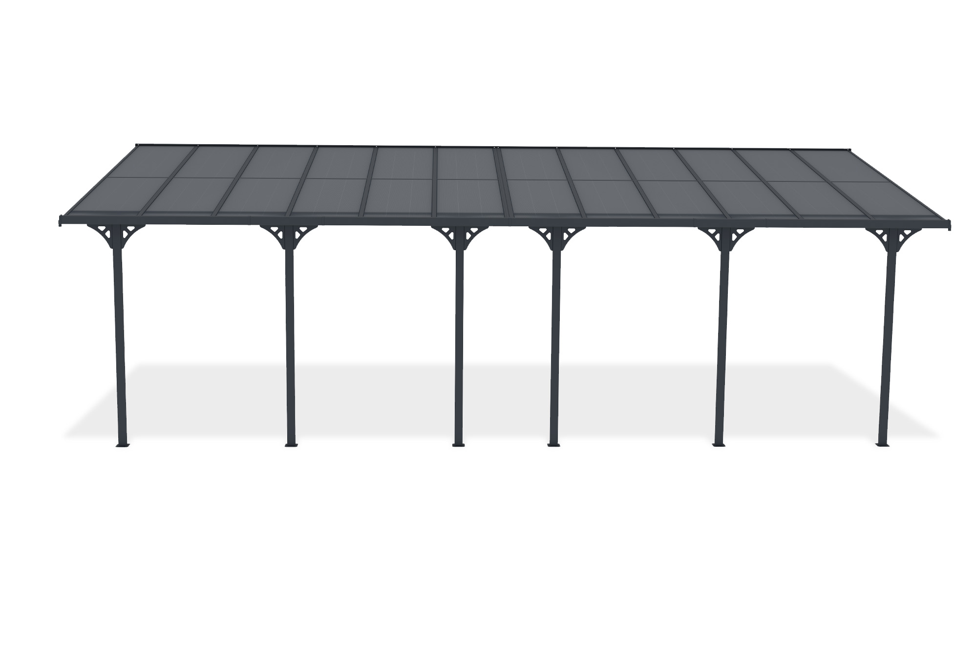 Fali Autóbeálló / Pergola 24m² KLEO 8x3m Alumínium Szürke 2