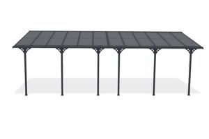 Fali Autóbeálló / Pergola 24m² KLEO 8x3m Alumínium Szürke 2