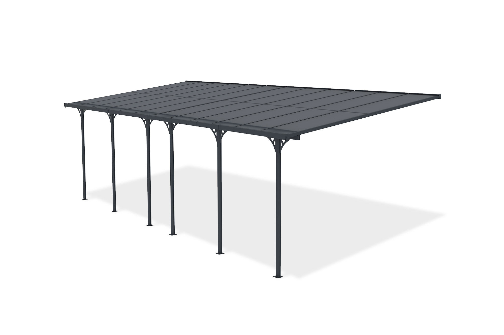 Fali Autóbeálló / Pergola 24m² KLEO 8x3m Alumínium Szürke 4