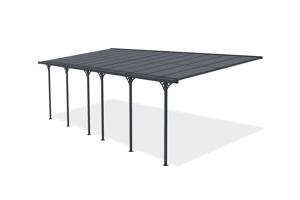 Fali Autóbeálló / Pergola 24m² KLEO 8x3m Alumínium Szürke 4