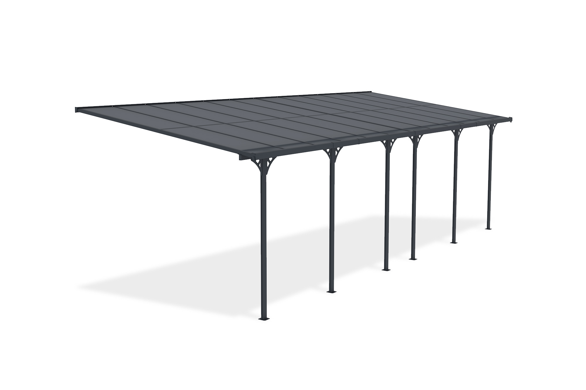 Fali Autóbeálló / Pergola 24m² KLEO 8x3m Alumínium Szürke 3