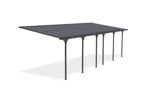 Fali Autóbeálló / Pergola 24m² KLEO 8x3m Alumínium Szürke 3