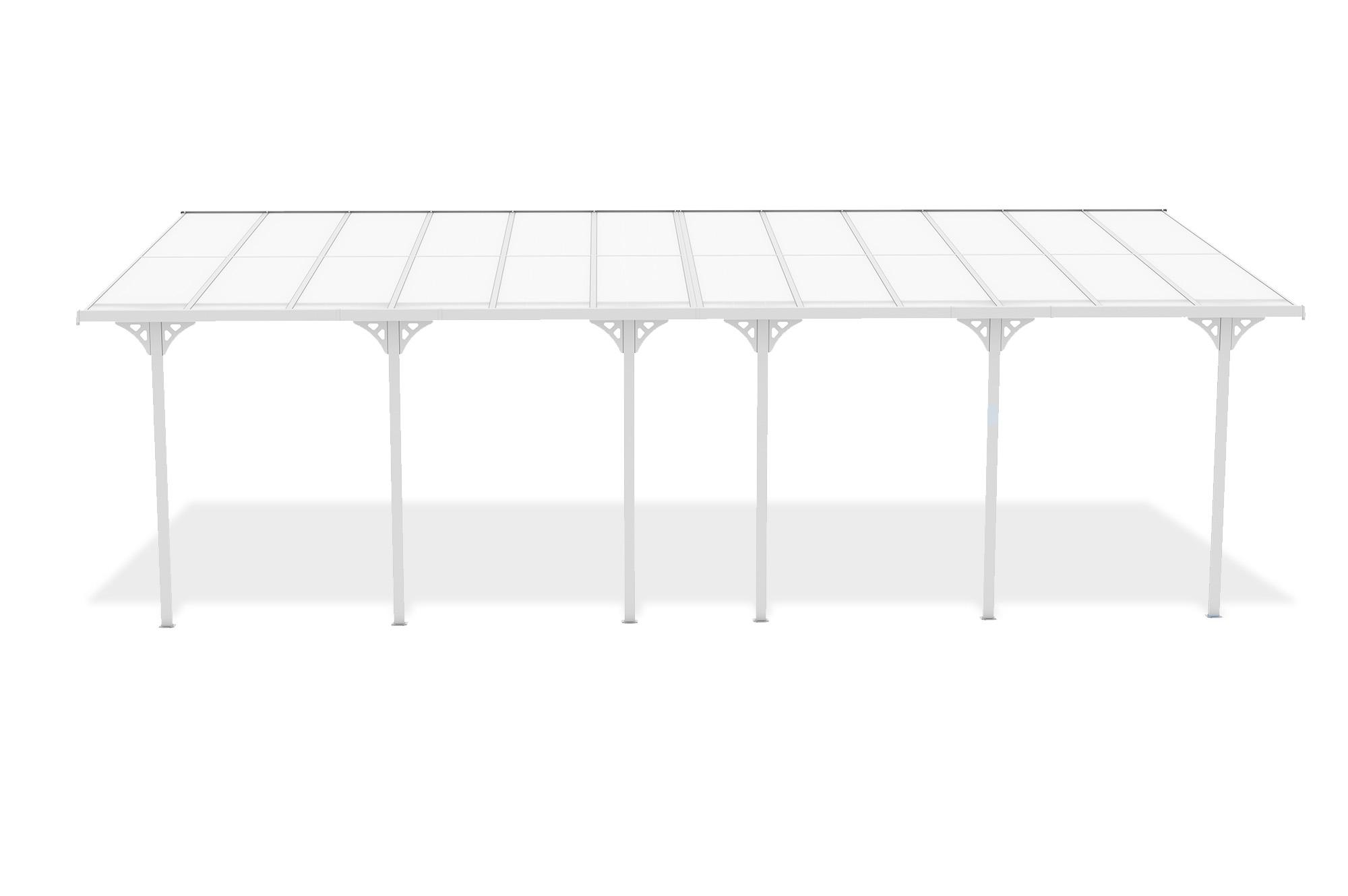 Carport / Pérgola Adosada 24m² KLEO 8x3m Aluminio Blanco 2
