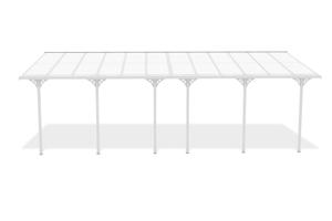 Carport / Pérgola Adosada 24m² KLEO 8x3m Aluminio Blanco 2