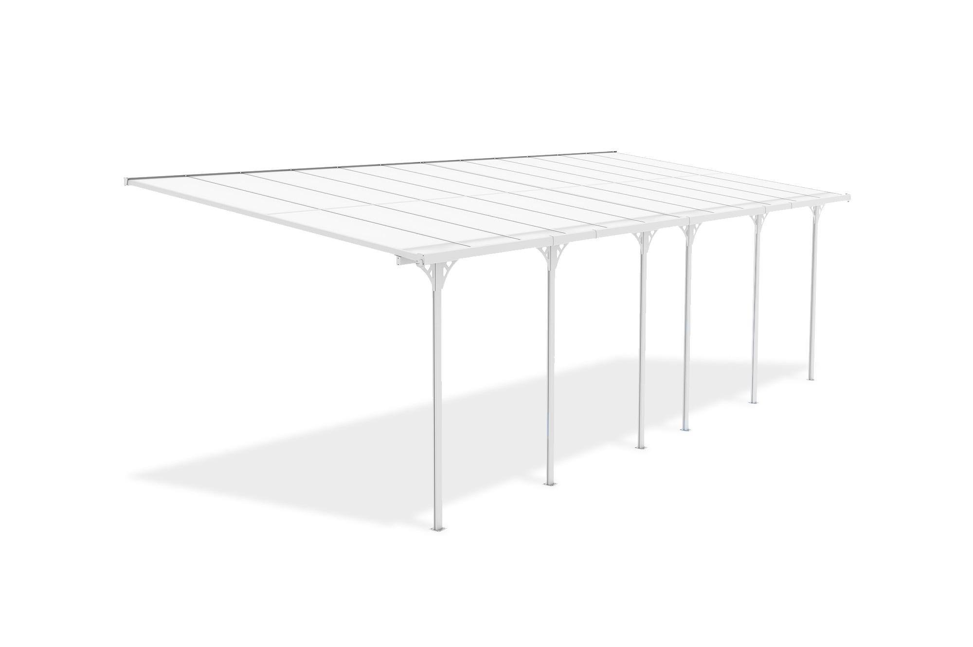 Carport / Pérgola Adosada 24m² KLEO 8x3m Aluminio Blanco 3