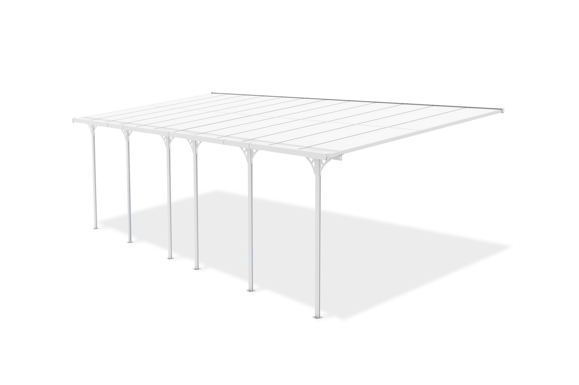 Carport / Pérgola Adosada 24m² KLEO 8x3m Aluminio Blanco 4
