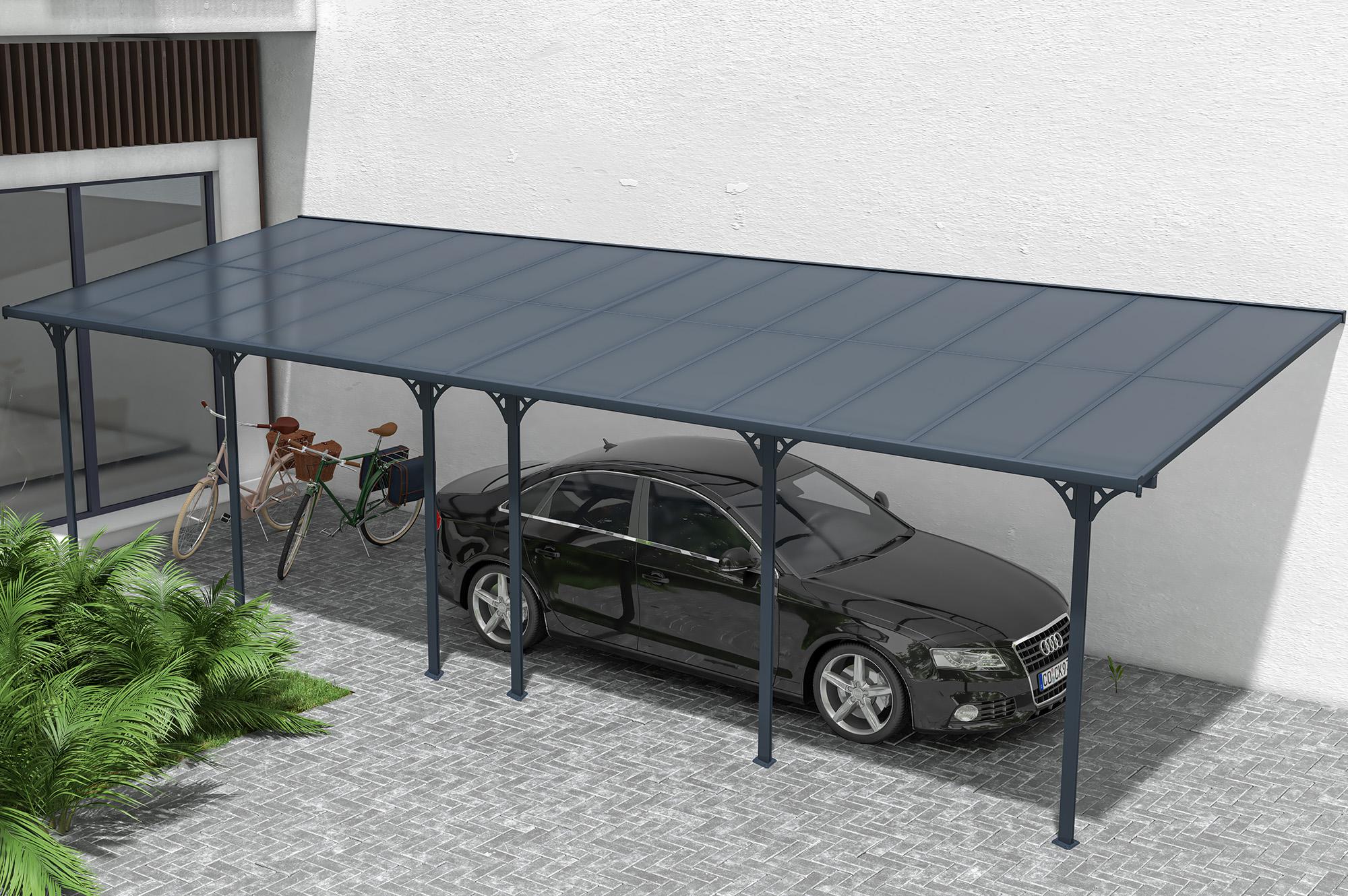 Carport / Pérgola Adosada 27m² KLEO 9x3m Aluminio Gris 5