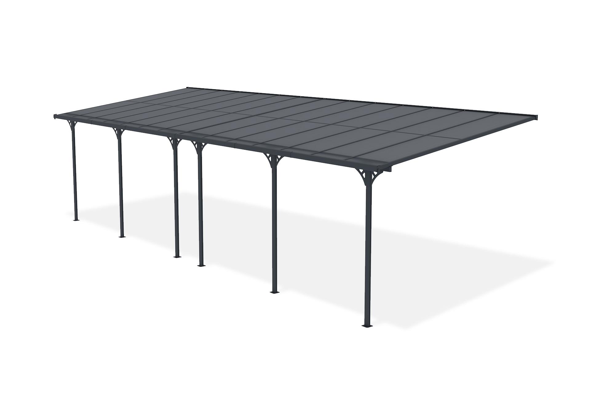 Carport / Pérgola Adosada 27m² KLEO 9x3m Aluminio Gris 4