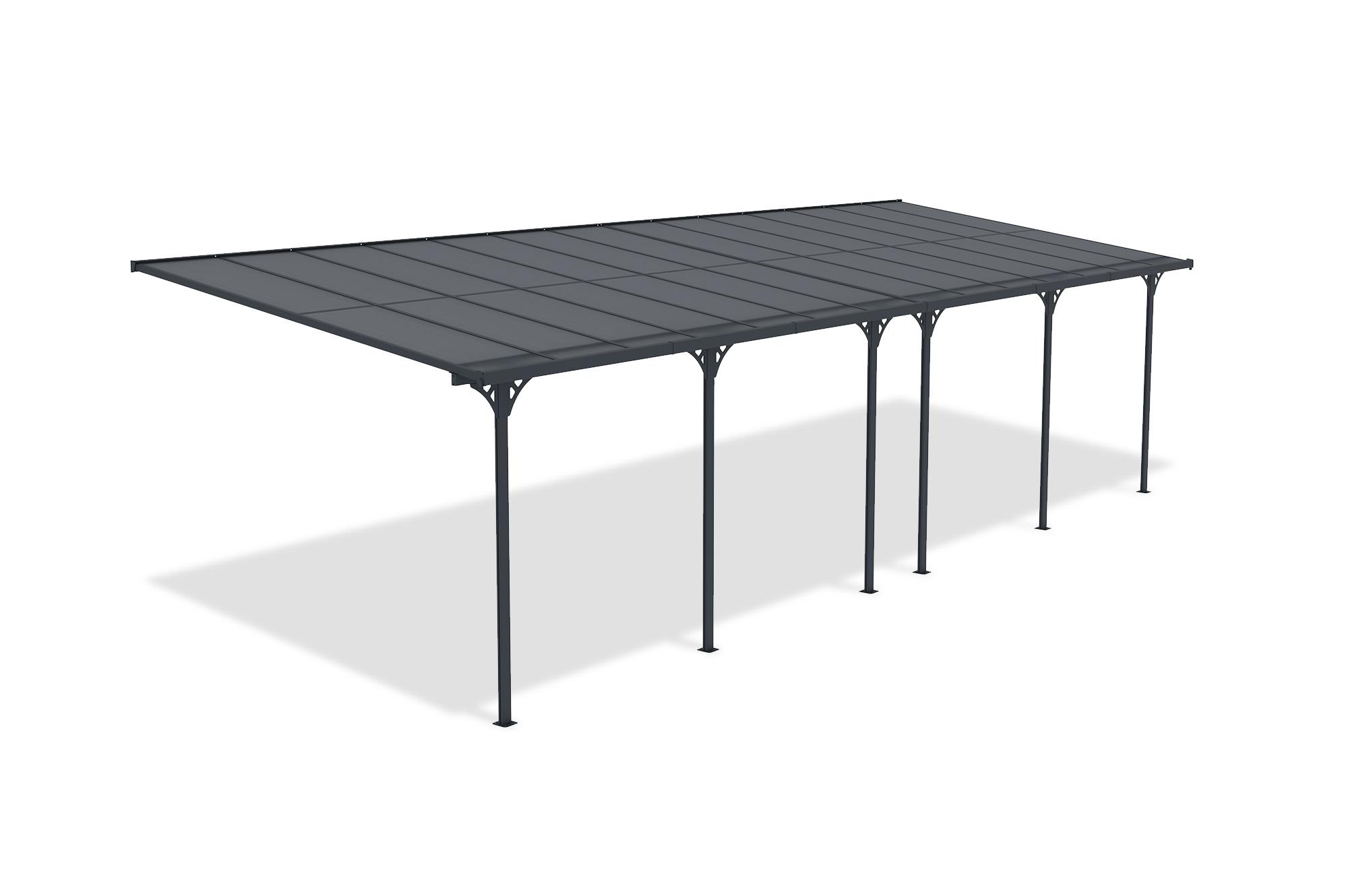 Carport / Pérgola Adosada 27m² KLEO 9x3m Aluminio Gris 3