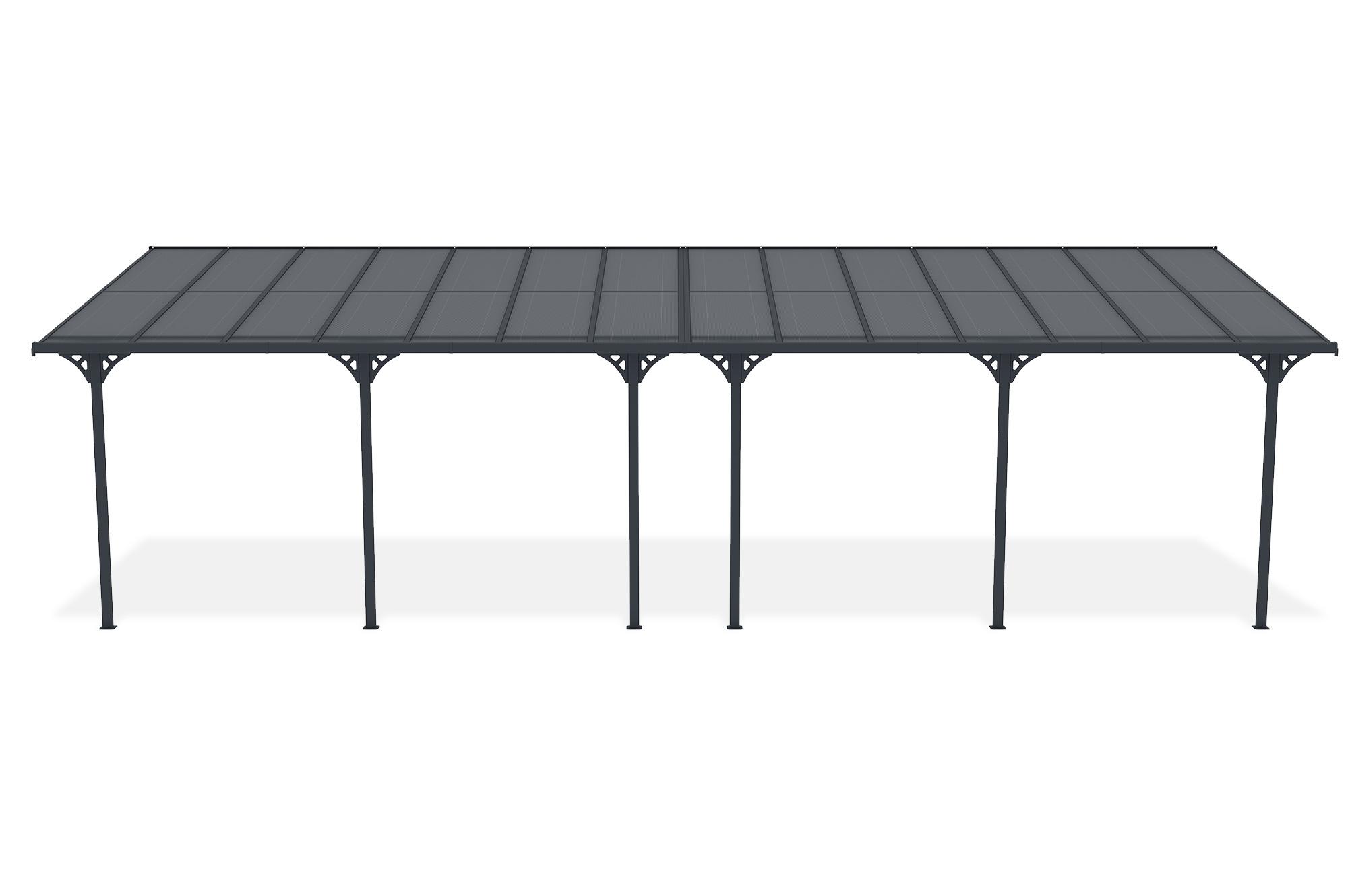 Carport / Pérgola Adosada 27m² KLEO 9x3m Aluminio Gris 2