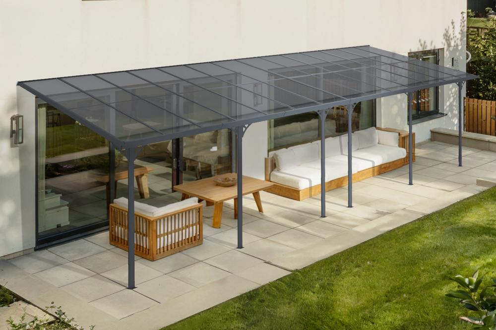 Lapene/nojume uz automašīnu nojume 27m² KLEO 900L300 alumīnija pelēka