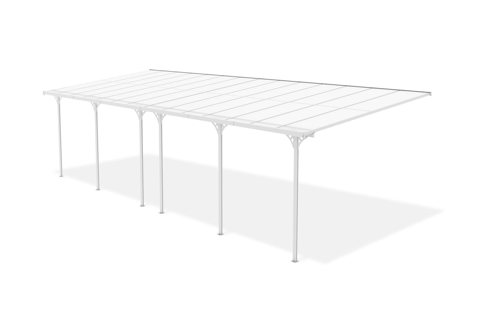 Fali Autóbeálló / Pergola 27m² KLEO 9x3m Alumínium Fehér 4