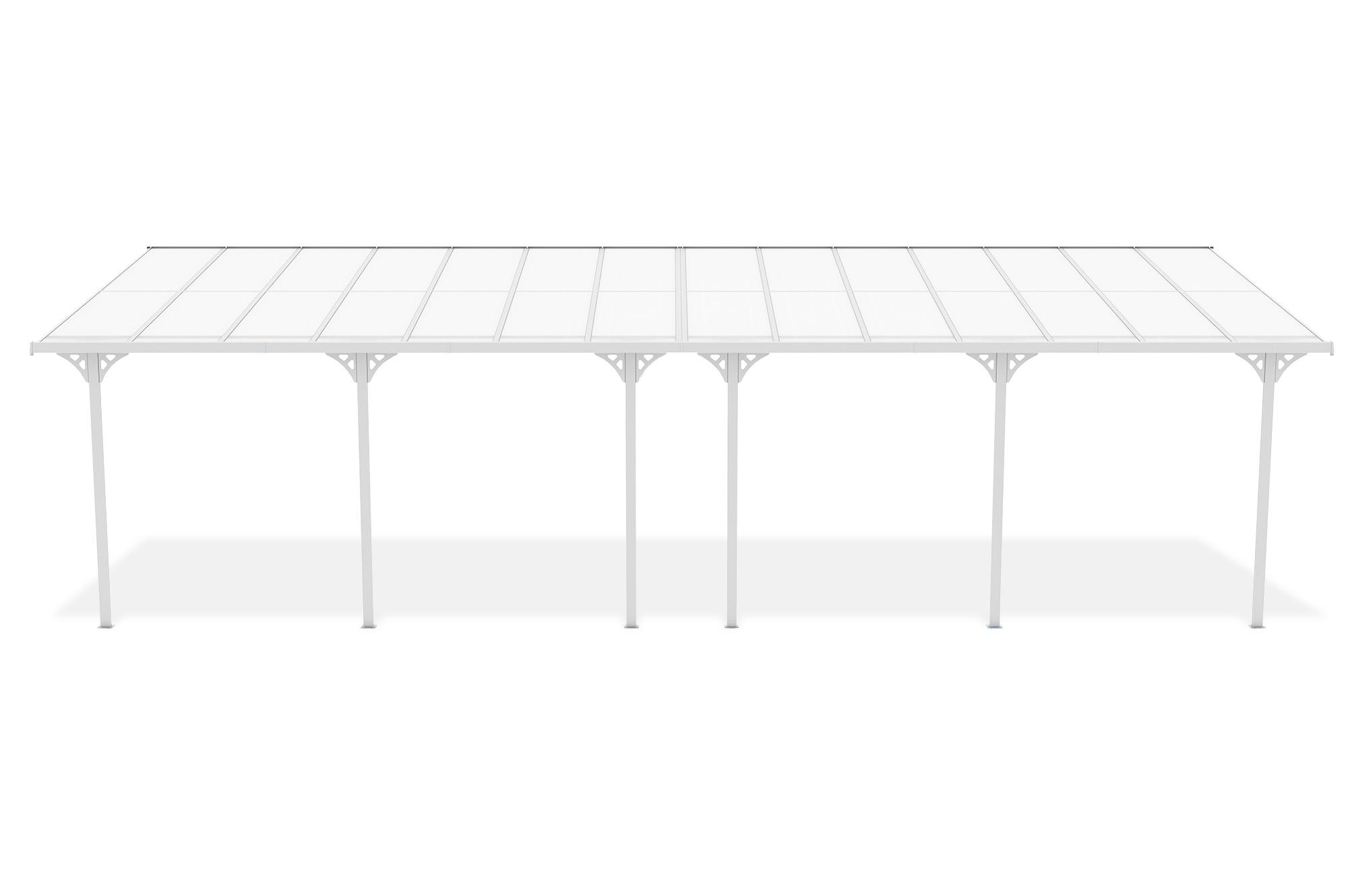 Fali Autóbeálló / Pergola 27m² KLEO 9x3m Alumínium Fehér 2