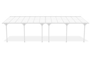Fali Autóbeálló / Pergola 27m² KLEO 9x3m Alumínium Fehér 2