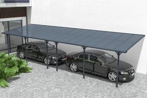 Carport / Pérgola Adosada 30m² KLEO 10x3m Aluminio Gris 5