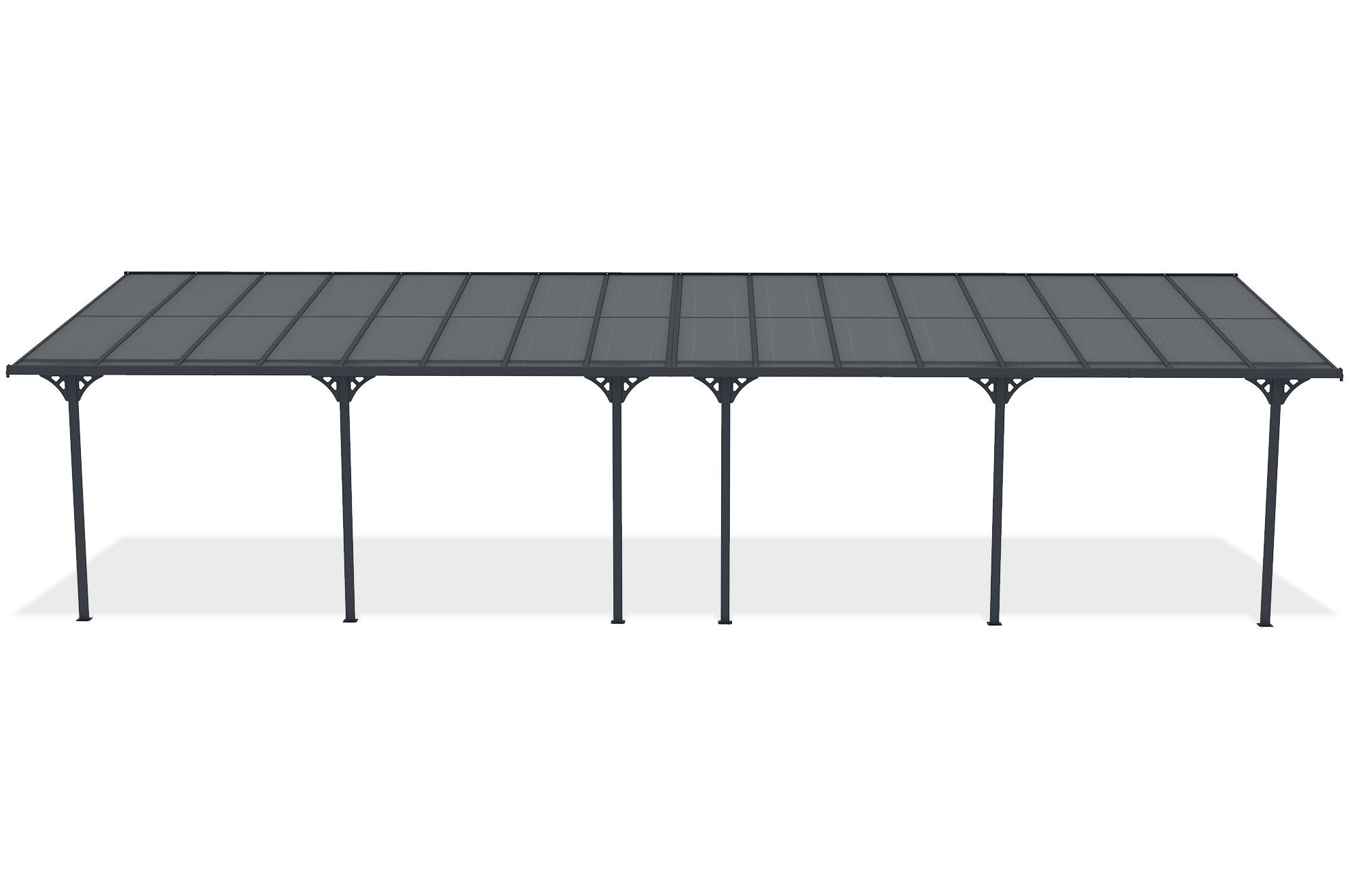 Carport / Pérgola Adosada 30m² KLEO 10x3m Aluminio Gris 2