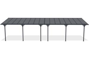 Carport / Pérgola Adosada 30m² KLEO 10x3m Aluminio Gris 2