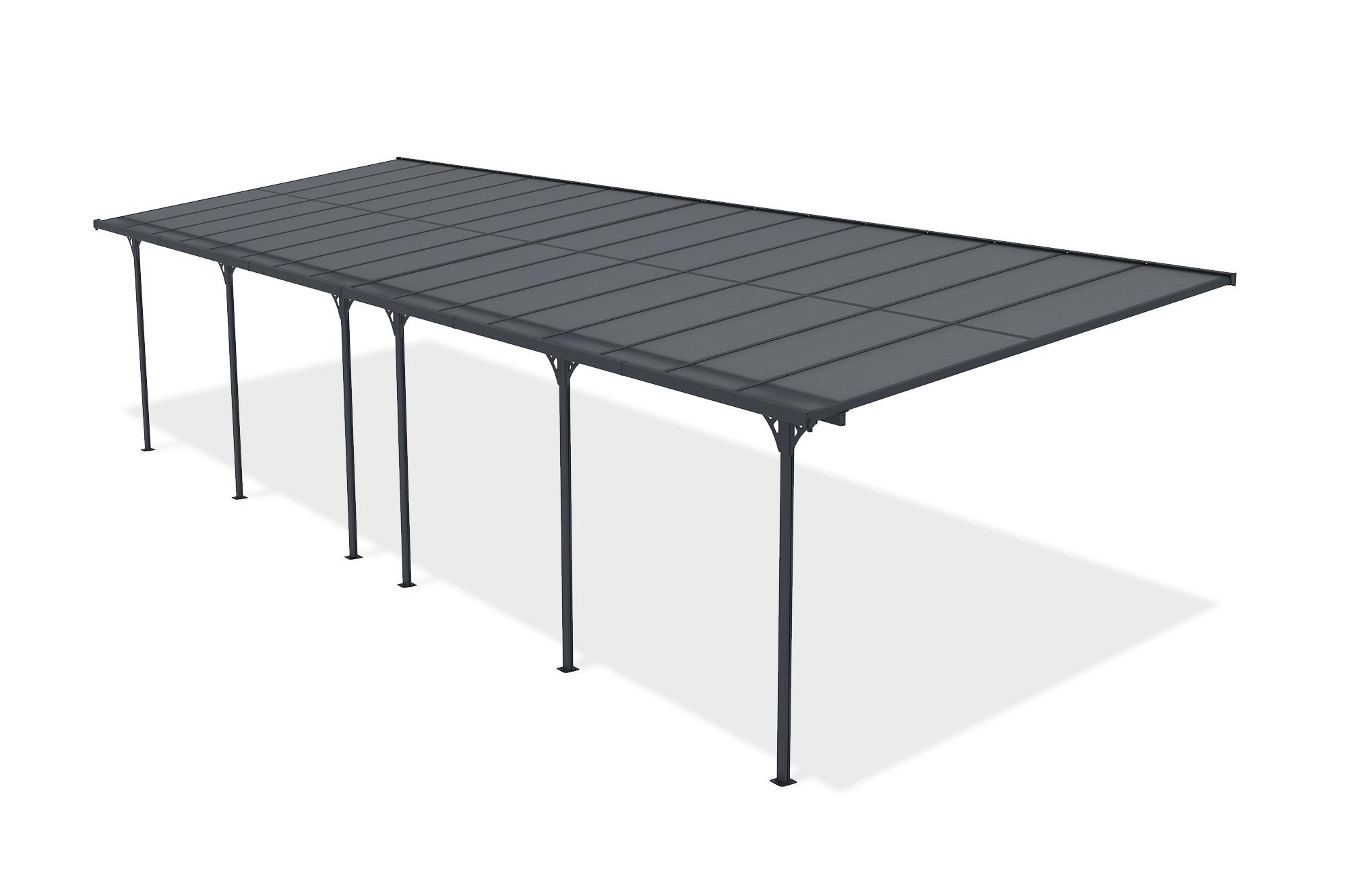 Carport / Pérgola Adosada 30m² KLEO 10x3m Aluminio Gris 4