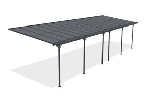 Carport / Pérgola Adosada 30m² KLEO 10x3m Aluminio Gris 3