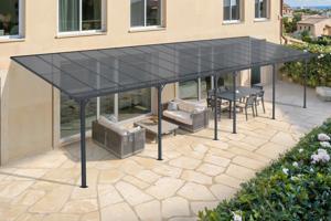 Fali Autóbeálló / Pergola 30m² KLEO 10x3m Alumínium Szürke main image