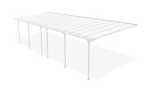 Carport / Pergolă Lipită De Perete 30m² KLEO 10x3m Aluminiu Alb 4