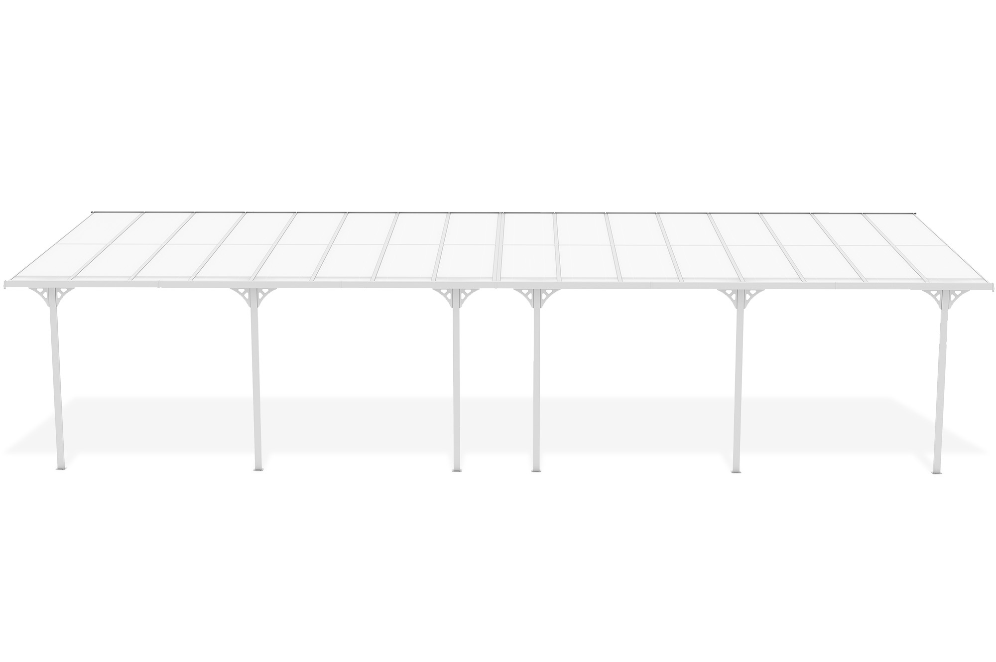 Carport / Pergolă Lipită De Perete 30m² KLEO 10x3m Aluminiu Alb 2