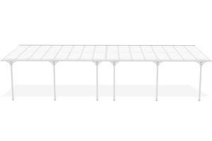 Carport / Pergolă Lipită De Perete 30m² KLEO 10x3m Aluminiu Alb 2