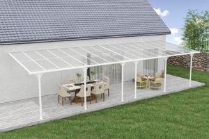Carport / Pergolă Lipită De Perete 30m² KLEO 10x3m Aluminiu Alb 5