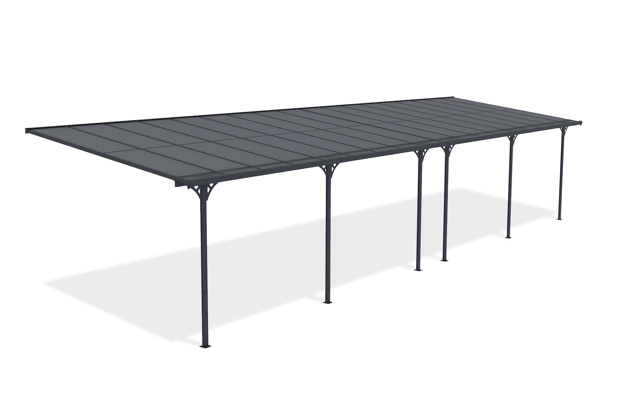 Fali Autóbeálló / Pergola 33m² KLEO 11x3m Alumínium Szürke 4
