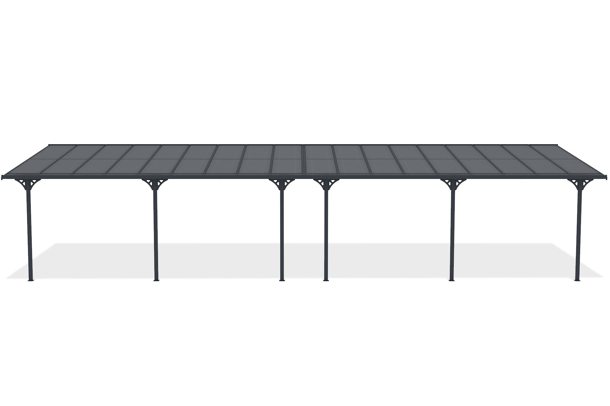 Fali Autóbeálló / Pergola 33m² KLEO 11x3m Alumínium Szürke 2