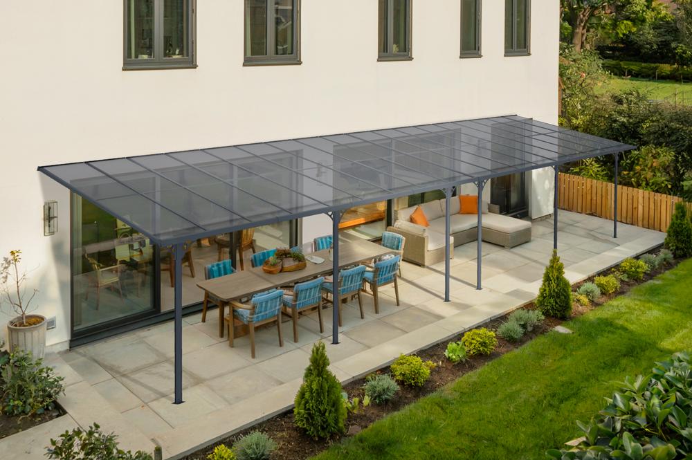 Toit terrasse/Carport 33m² KLEO 11x3m aluminium gris