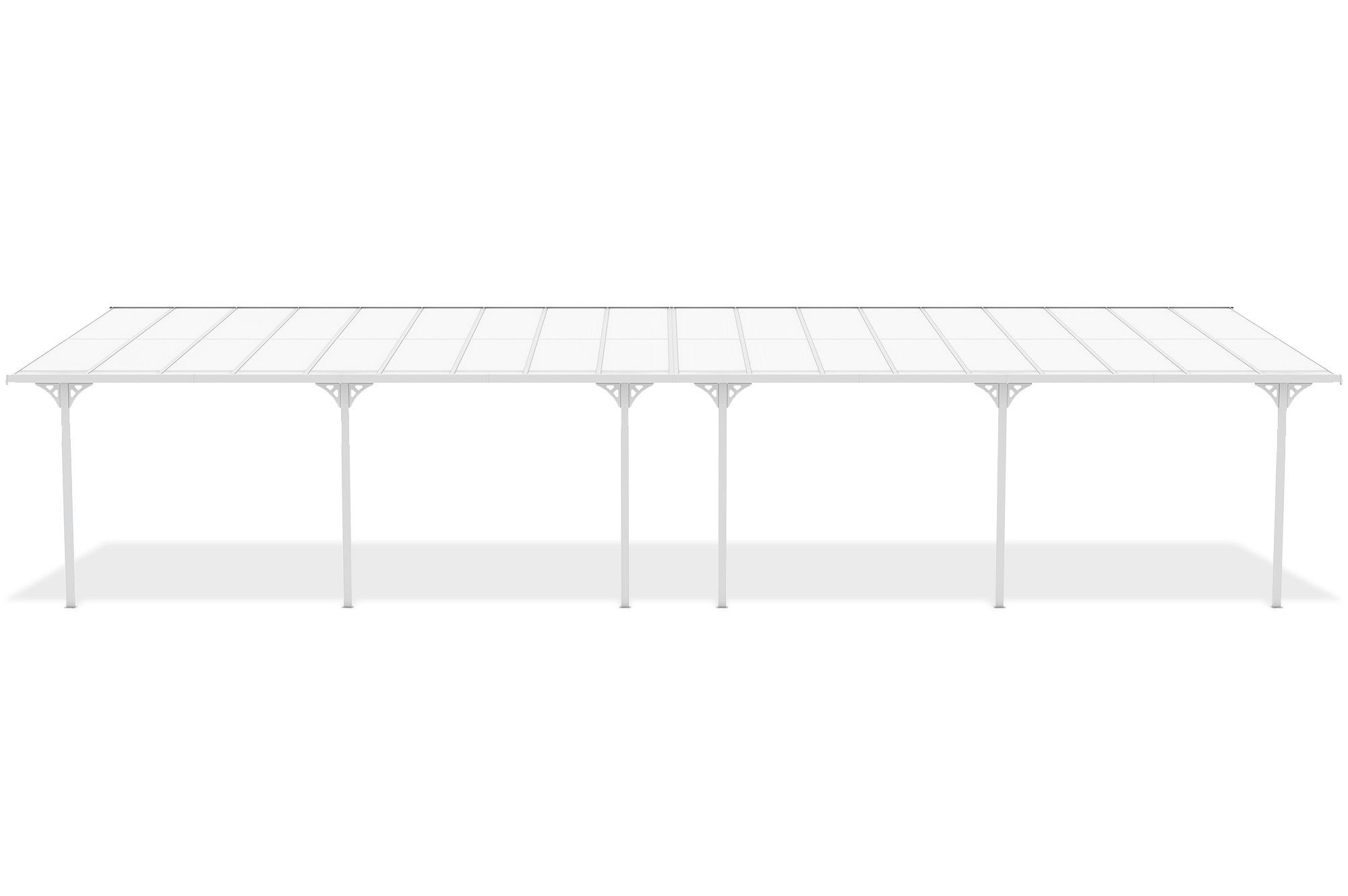 Fali Autóbeálló / Pergola 33m² KLEO 11x3m Alumínium Fehér 2