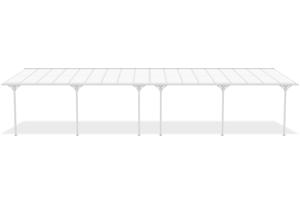 Fali Autóbeálló / Pergola 33m² KLEO 11x3m Alumínium Fehér 2
