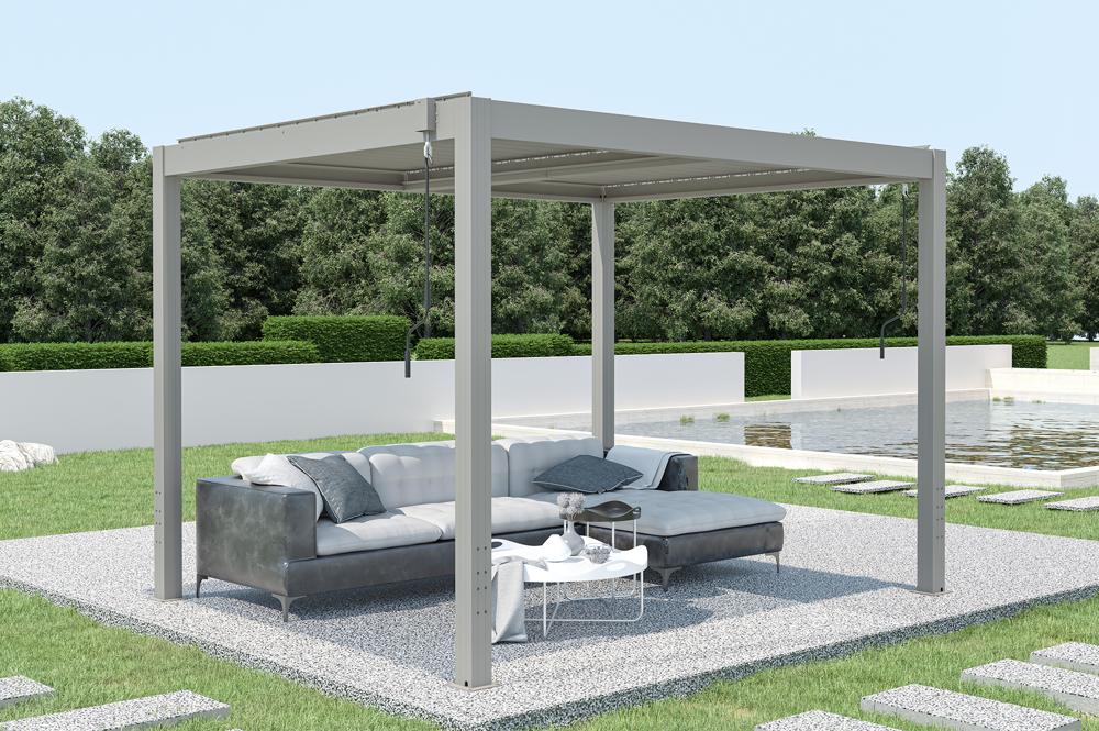 Pergola bioclimatique SANTA 3x2,5m aluminium taupe