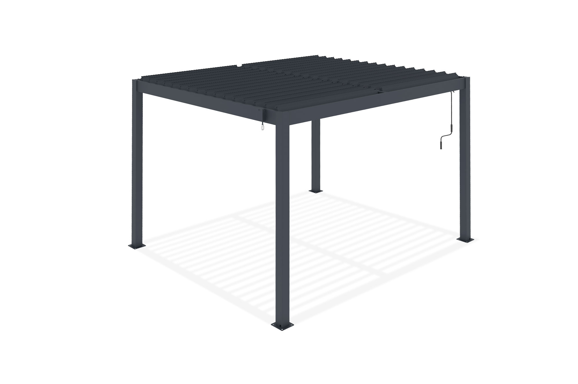 PIANA 3x2,5m fritstående bioklimatisk pergola i grå aluminium 21