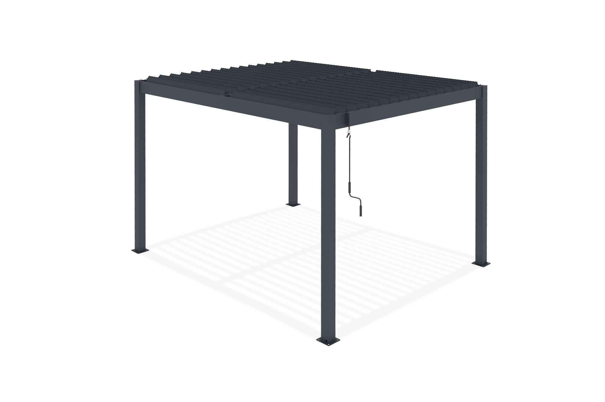 PIANA 3x2,5m fritstående bioklimatisk pergola i grå aluminium 22