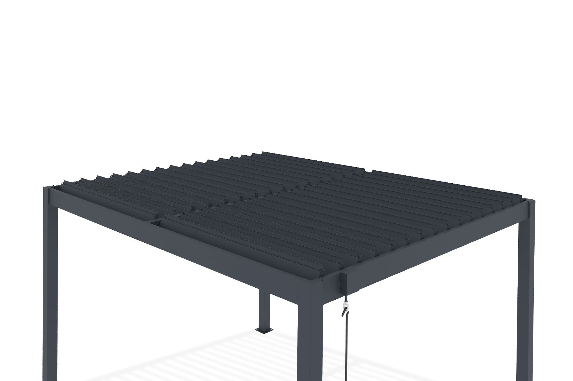 PIANA 3x2,5m fritstående bioklimatisk pergola i grå aluminium 23