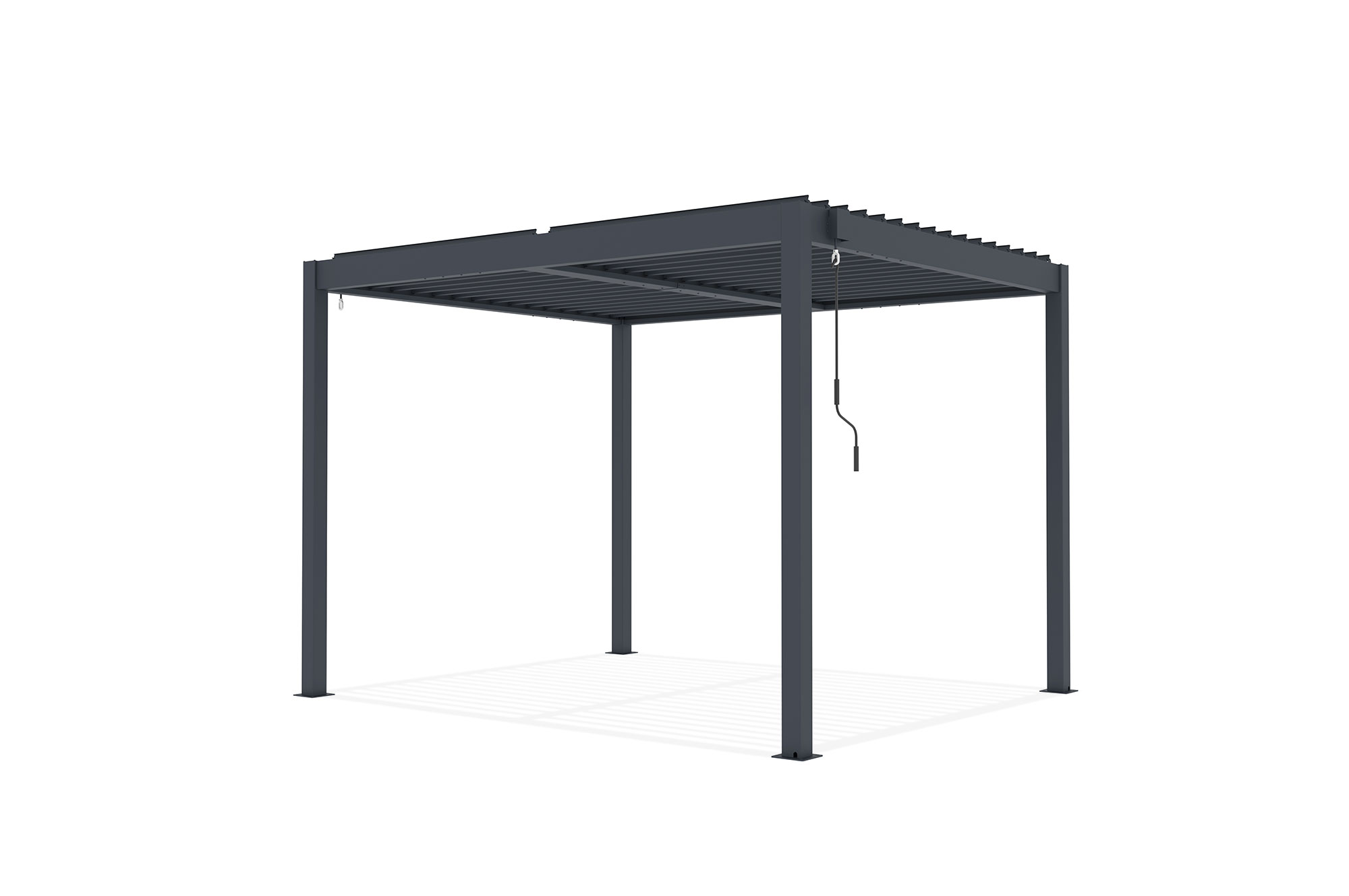PIANA 3x2,5m fritstående bioklimatisk pergola i grå aluminium 25