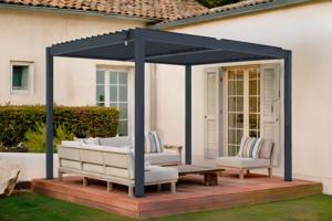 PIANA 3x2,5 m szabadon álló bioklimatikus pergola szürke alumínium kivitelben main image