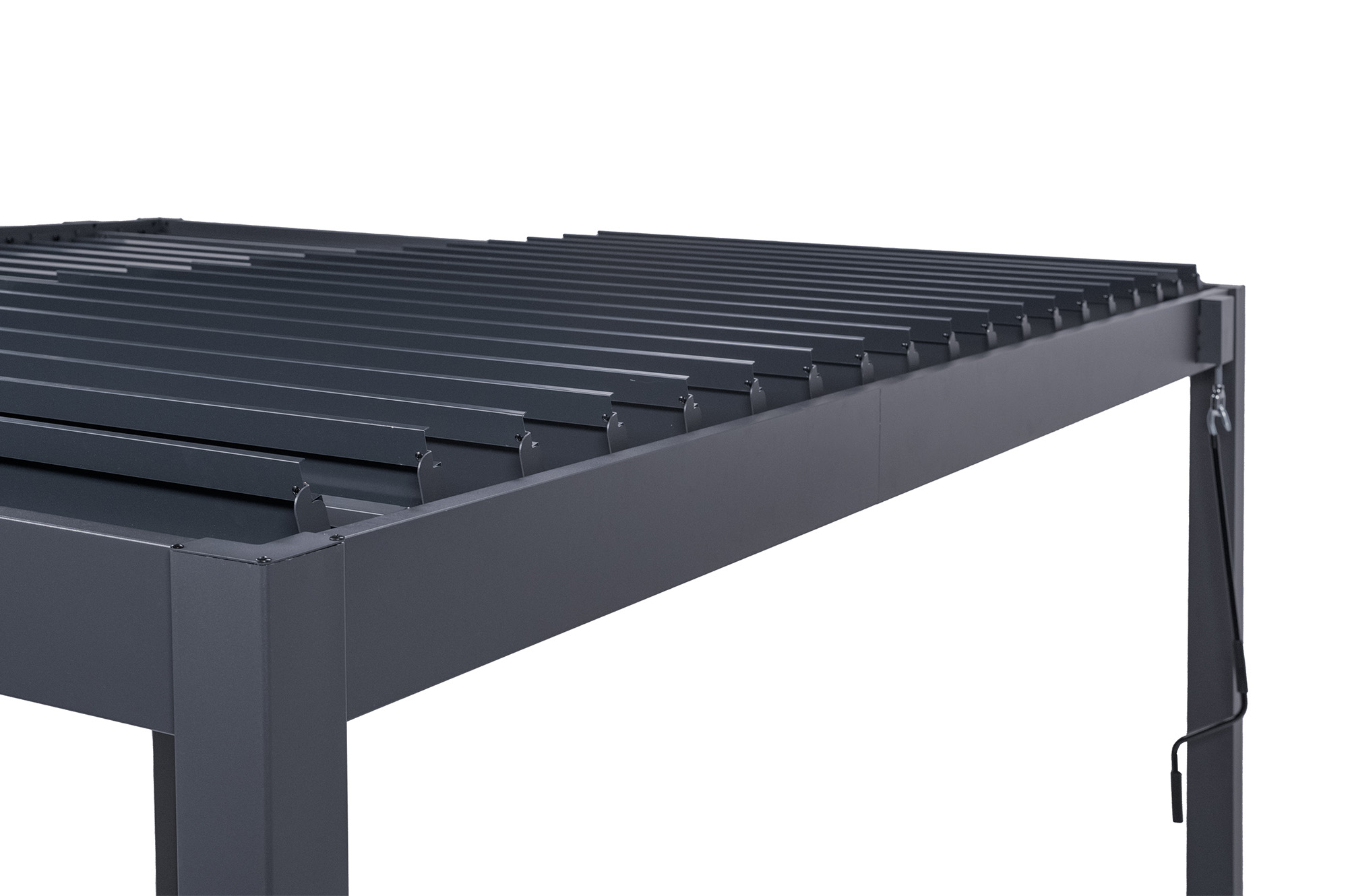 Pérgola bioclimática autoportante PIANA 3x3m en aluminio gris 14