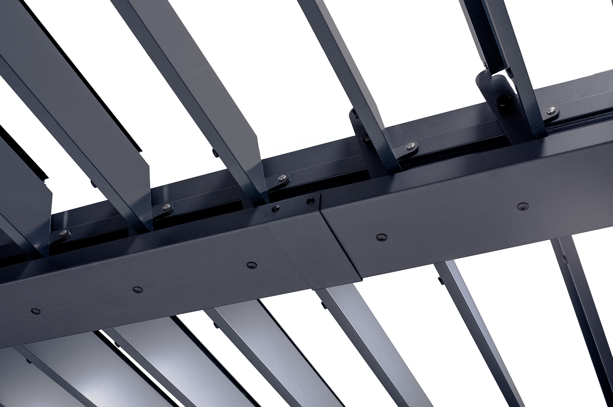 Pérgola bioclimática autoportante PIANA 3x3m en aluminio gris 13