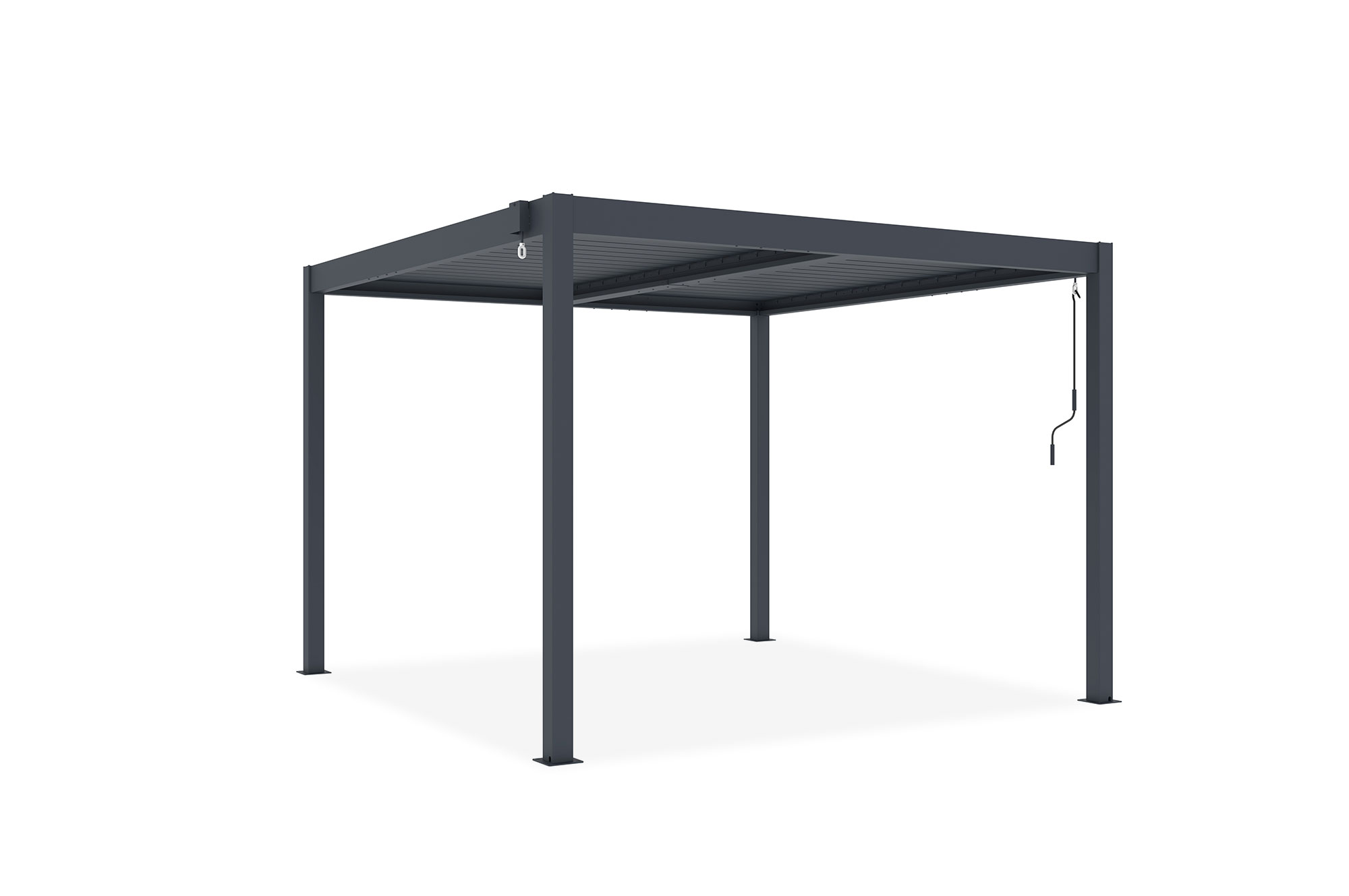 Pérgola bioclimática autoportante PIANA 3x3m en aluminio gris 18