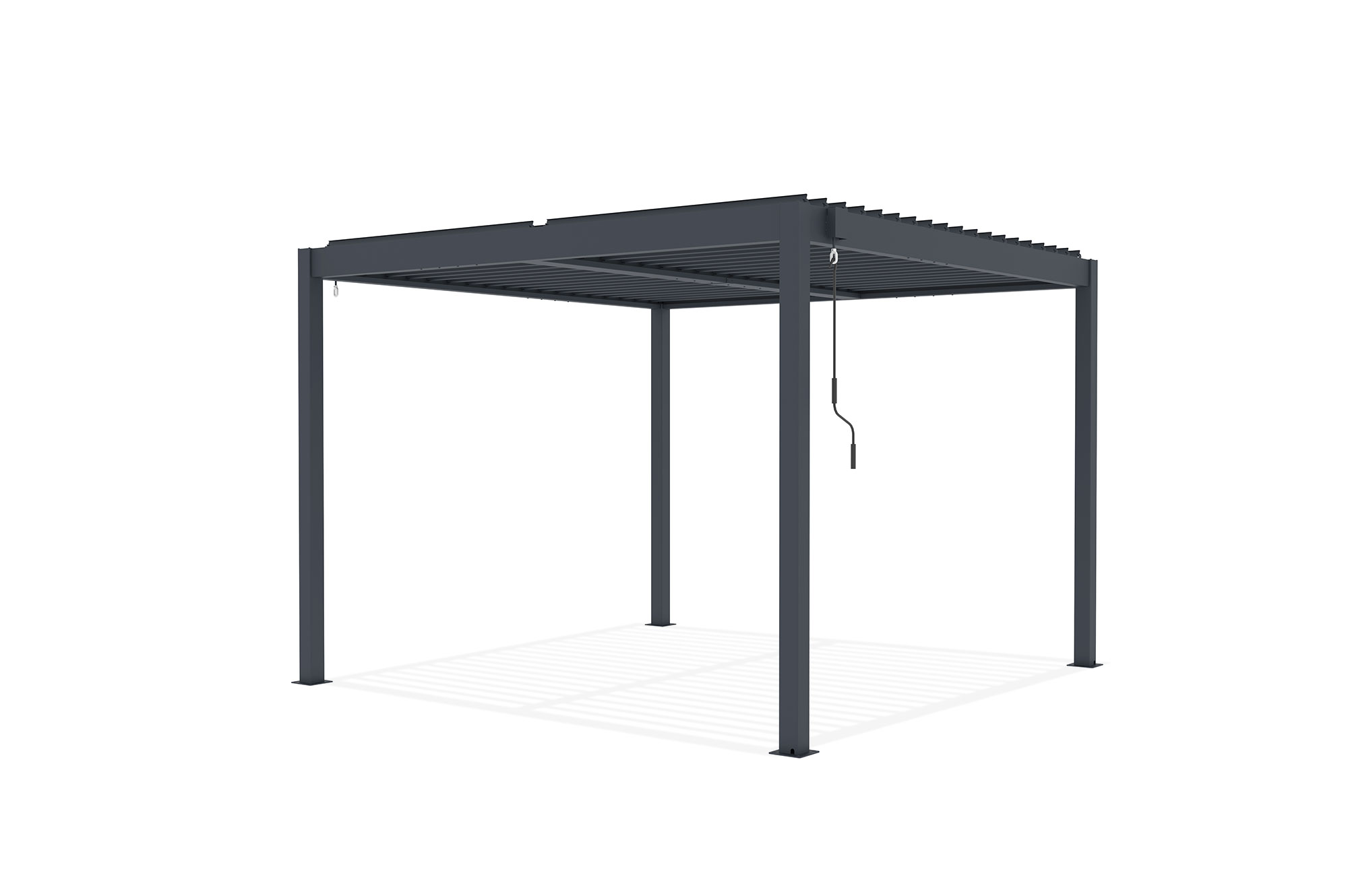 Pérgola bioclimática autoportante PIANA 3x3m en aluminio gris 26